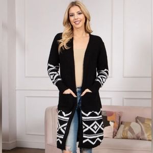 Aztec print cardigan